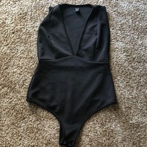 Black low cut bodysuit
